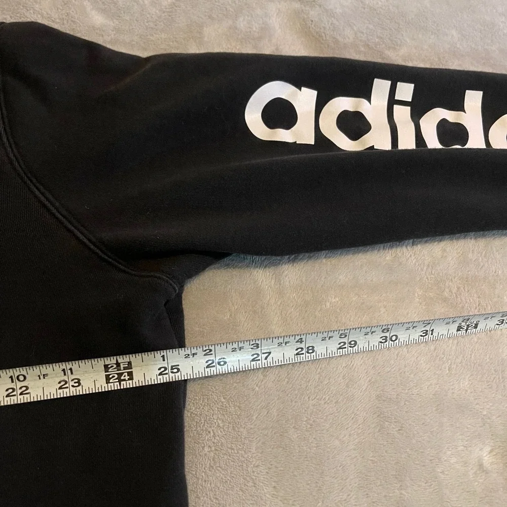Vintage Y2K Adidas Mens 2X Full Zip Hoodie Black Logo‎ Sleeve Sweatshirt Sweater